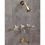 Gray Marble- 3 Handle Shower & Tub Faucet