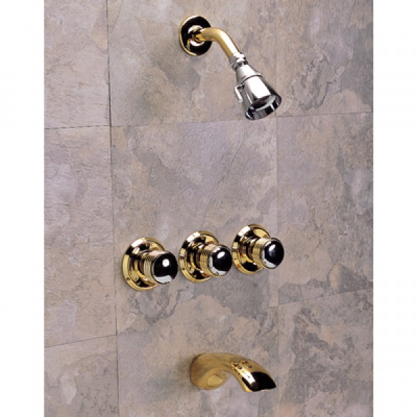 Multi-Ring- 3 Handle Shower & Tub Faucet