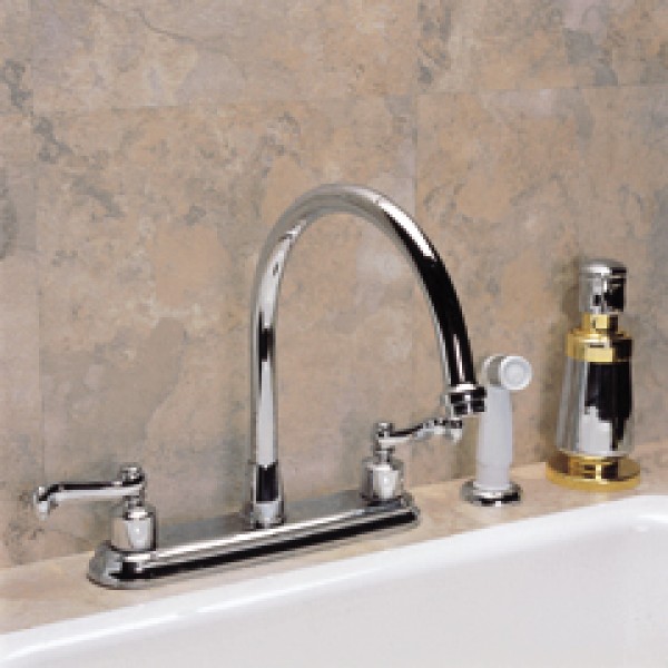 S Handle- 2 Handle Kitchen Faucet with Sprayer