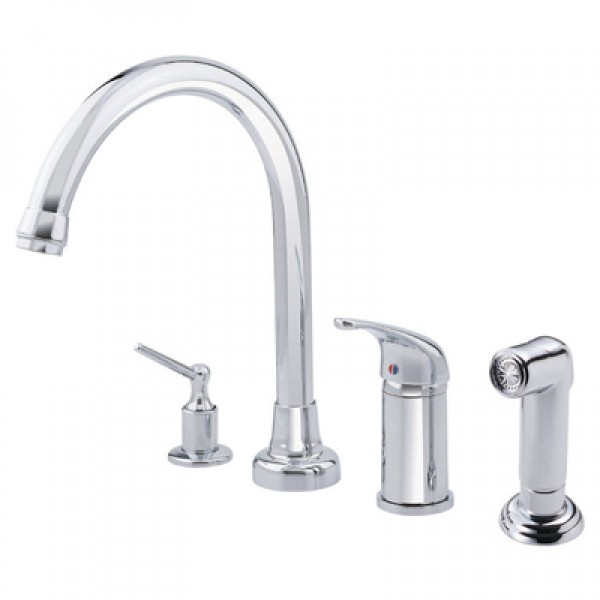 Melrose- 1 Handle Kitchen Faucet with Sprayer & Soap / Lotion Dispenser