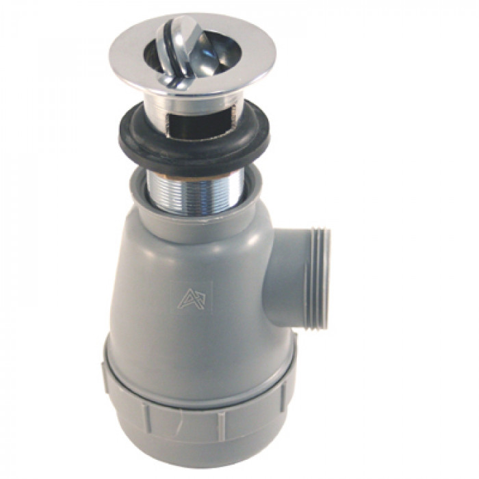 1 1/2" Flip / Trap Drain with Overflow with 1 1/4"M Thread